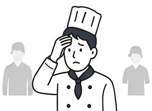 店長が現場対応に追われるイメージ